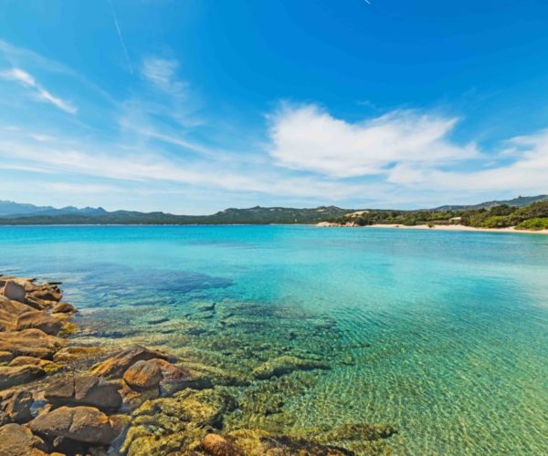 La Celvia beach under a blue sky, Sardinia